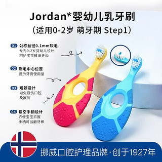 Jordan 婴幼儿童宝宝牙刷牙膏组合套装0-1-2-3-5-9+岁训练护齿 洗漱巾套装(0-2岁男孩)