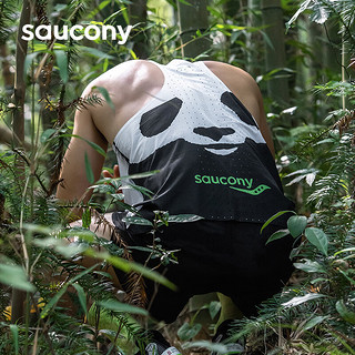 Saucony索康尼吸湿排汗男女运动背心轻薄成都城市款熊猫 白色(男款) XL