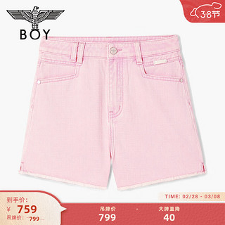 BOY LONDONBOYLONDON春夏24女款牛仔短裤粉色提花老鹰绣花l休闲裤W53001 粉色 26