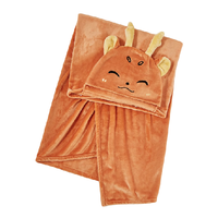 LOVO 乐蜗家纺 欣欣向龙 披肩午睡毛毯 橘色 120*150cm 小吉龙款