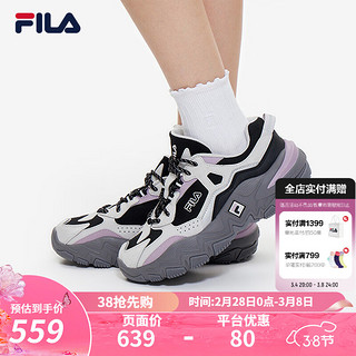 FILA 斐乐 女鞋跑步鞋百搭休闲复古运动鞋掠夺者 2 黑/南极灰-BA 38