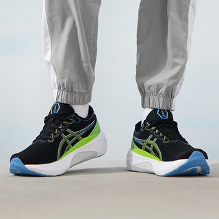 亚瑟士（ASICS）男鞋 2024春季KAYANO 30跑步鞋稳定支撑减震马拉松跑鞋子 1011B548-005/黑色/绿色/ 42.5(270mm)