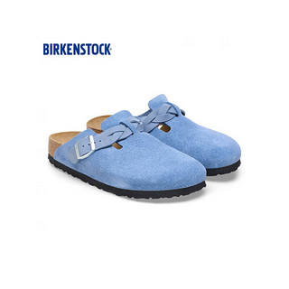 BIRKENSTOCK牛皮绒面革女款经典款包头拖鞋Boston系列 蓝色/原力蓝窄版1026659 45