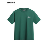 马克华菲【吸汗舒适】圆领短袖T恤男2024夏季印花简约百搭休闲上衣 202深绿 50/M