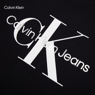 Calvin Klein Jeans24春夏男士休闲通勤经典字母印花纯棉短袖T恤40BC839 Y8X-太空黑 XL