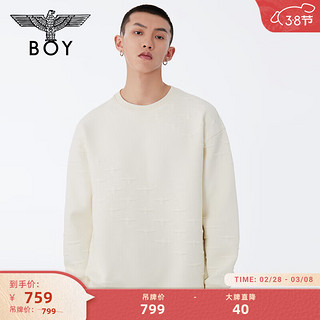 BOY LONDON春夏24款上衣鹰标暗纹提花潮牌圆领卫衣N03020 黄色 XL