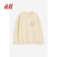 H&M HM春季男装卫衣休闲圆领简约长袖套头衫0981416
