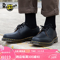 马丁（DR.MARTENS）1461 新中式通勤软皮黑色男女款3孔马丁单鞋 黑色 42