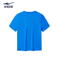 鸿星尔克儿童装男童速干短袖t恤夏季短T男生夏装运动半袖T恤 普鲁士蓝 160cm