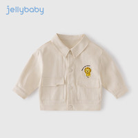 JELLYBABY儿童春装宝宝春季开衫帅气小童春款衣服潮牛仔外套男童 杏色 110cm