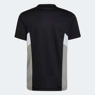 adidas阿迪达斯轻运动男大童装休闲上衣短袖T恤HF1835 黑色/纯质灰/白 164CM