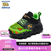 Skechers斯凯奇儿童怪兽闪灯鞋2024年小童新年发光休闲运动鞋400110N