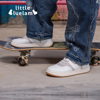 小蓝羊 little blue lamb儿童低帮板鞋2-10岁男女童鞋子逐浪小白鞋休闲运动鞋 青春绿 25码 脚长14.7-15.2cm 内长16.2cm