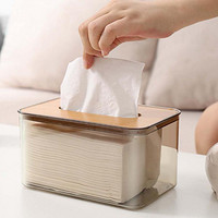 ORANGE 欧润哲 透明纸巾盒北欧简约创意家用客厅茶几侧抽卷纸筒透明餐厅抽纸盒