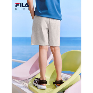 FILA【舒爽棉】斐乐童装儿童裤子2024夏季小童男童透气短裤潮 新浅花灰-MG 110