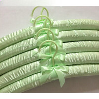 景翔40CM丝绸包布衣架海绵晾衣架家用室内衣服挂衣撑子无痕 绿色