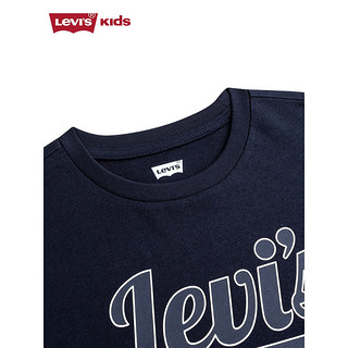 Levi's李维斯童装24春男童条纹拼接长袖T恤儿童上衣 中蓝 110/56(5)