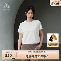 KOLON SPORT/可隆T恤 女子户外休闲抗菌运动速干圆领短袖【SECO系列】 LKRT4MTT80-IV 象牙白 170/M