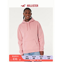 HOLLISTER美式百搭抓绒保暖休闲款Logo帽衫卫衣 男 355644-1 粉红色 XXL