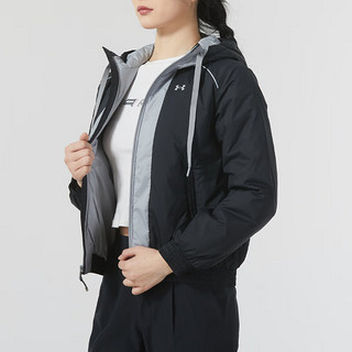 安德玛（UNDERARMOUR）女装 时尚潮流运动服跑步训练休闲上衣梭织连帽夹克外套 1355839-002 XL