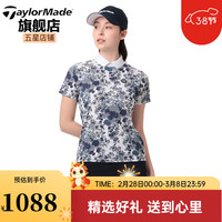 Taylormade泰勒梅高尔夫服装2024夏季女士户外运动舒适休闲短袖POLO衫 M19798 海军蓝 M