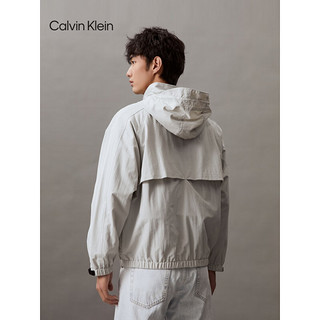 Calvin Klein Jeans24春夏男士户外织带魔术贴袖口运动连帽夹克J325904 PC8-银河灰 XXL