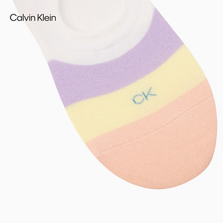 Calvin Klein【】 Jeans24春夏女士两双装提花休闲短袜LS000354 961-月光白/凤信紫 OS