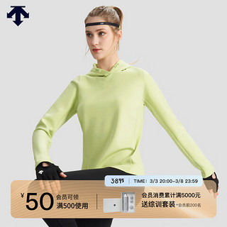 DESCENTE迪桑特WOMEN’S TRAINING系列女士连帽卫衣春季 LM-LIME L(170/88A)