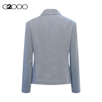 G2000【可机洗】G2000女装SS24商场柔软舒适双排扣百搭休闲西服 双色斜纹布-灰蓝色休闲西装24寸 38