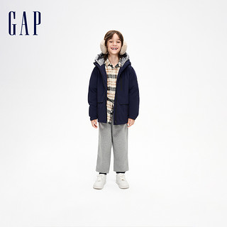 Gap 盖璞 男童冬季2023LOGO长袖连帽羽绒服836912防风保暖外套童装