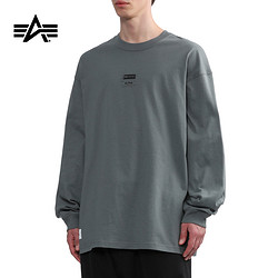 ALPHA INDUSTRIES 阿尔法工业 男女同款新品军风印花无性别廓形长袖T恤1028LXL