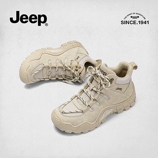 Jeep吉普户外马丁靴女厚底秋冬款沙漠靴西部工装 灰色 39 