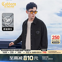 Cabbeen 卡宾 男装华夫格休闲夹克23秋宽松外套北极熊印花 煤黑色 L