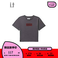 izzue 伊苏 it 女装短袖T恤新品时尚简约钻饰logo合身内搭1119S CCX/深灰色 XS