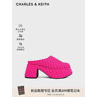 CHARLES&KEITH X Chet Lo系列厚底穆勒鞋拖鞋CK1-80920030-1 Fuchsia紫红色 36