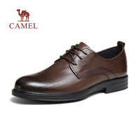 骆驼(CAMEL)2024年抓花婚鞋舒适皮鞋正装商务宴会德比鞋男 G14S005077 棕色 42