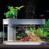 画法几何 鱼缸小型客厅桌面生态金鱼缸