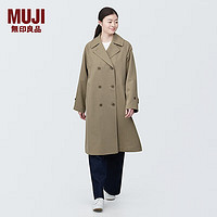 无印良品（MUJI）女式 不易沾水 双排扣大衣 外套女款 风衣 BDE33C4S 米色 S 155/80A