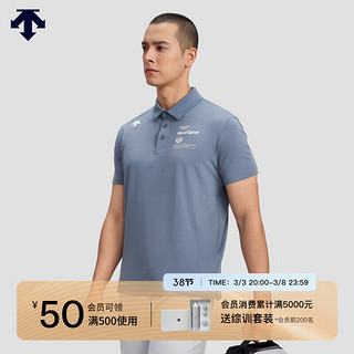 DESCENTE迪桑特综训训练系列运动男女同款短袖POLO衫夏季 DB-DARK BLUE 2XL (185/104A)