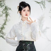 清水溪汉初 君子女 清水溪汉初汉服女装新中式改良款亲肤白衬衫日常通勤春秋