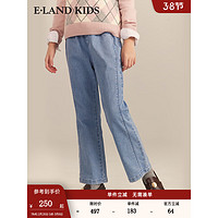 E·LAND KIDS 童装2024年早春女童时尚甜美休闲微喇牛仔裤 Indigo靛蓝色/55 140cm