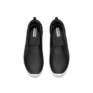 斯凯奇（Skechers）女士轻便缓震健步鞋124186 黑色/白色/BKW 37.5 