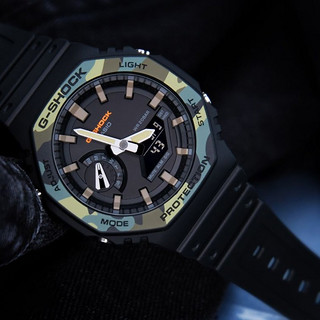 CASIO 卡西欧 男表G-SHOCK全新街头军事系列八角形农家橡树炭纤维防水运动手表男 GA-2100SU-1A