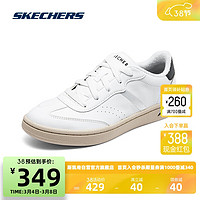 斯凯奇Skechers女款板鞋足弓支撑轻便舒适运动休闲鞋158807 白色/黑色/WBK 36