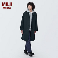 无印良品 MUJI 男式 不易沾水立领大衣风衣外套男春季中长款风衣 AD0URC4S 深藏青色 L (175/100A)