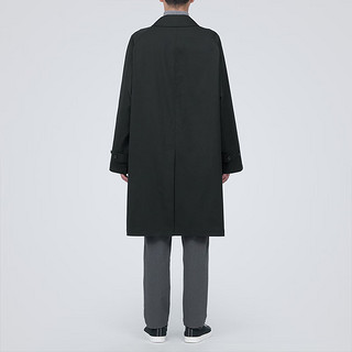 无印良品（MUJI）男式 不易沾水 立领大衣 长款外套 ADB60C3A风衣外套男 男士风衣 黑色 XS(160/80A)