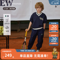 Teenie Weenie Kids小熊童装24春夏新款男女童条纹撞色小V领卫衣 绿色 110cm