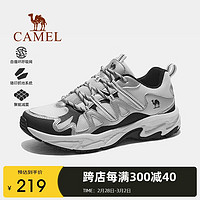 骆驼（CAMEL）登山鞋男徒步鞋子防滑耐磨轻便户外女士运动鞋 F24B693030 银白/黑，女 35