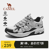 骆驼（CAMEL）登山鞋男徒步鞋子防滑耐磨轻便户外女士运动鞋 F14B693039 银白/黑，男 42