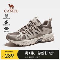 骆驼（CAMEL）登山鞋男徒步鞋子防滑耐磨轻便户外女士运动鞋 F24B693030 米灰/卡其，女 35